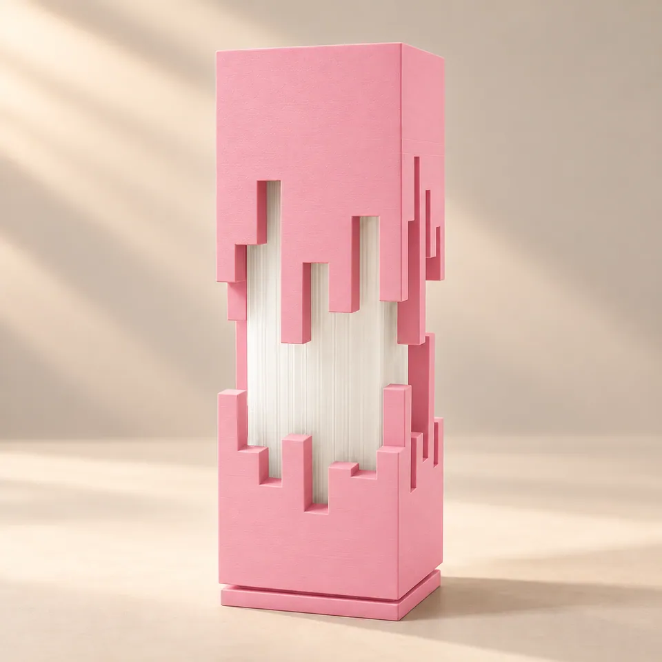 Flamingo Pembe renginde Lumea 3D baskı masa lambası
